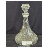 Pressed Glass Stoppered Beverage Decanter