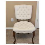 White Tufted Upholstered Bedroom Chair