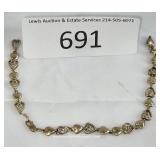 10k Gold Heart Necklace Total Weight 5.4g