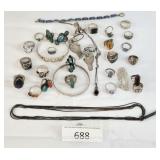 Sterling Silver Jewelry Asst 185.6 Total Weight