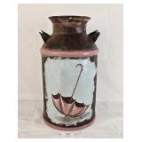 Rusty Milk Can Painted Umbrella Stand