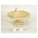 Vanilla White Cast Iron 7" Bird Bath Decor