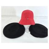 Three Ladies Beret & Bucket Style Caps