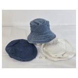 Denim Page Boy Cap & Two Sailor Caps