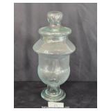 Tall Clear Glass Apothecary Lidded Jar
