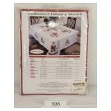 Creative Linens Oblong Embroidered Tablecloth NEW