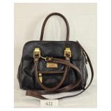 Capezio Two-Tone Black Purse Brown Accents