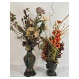 Two Vases With Dried Flora