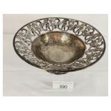Large Silver Tone Decorative Display Bowl
