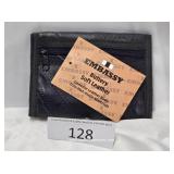 Embassy Mens Black Leather Tri-Fold Wallet NEW
