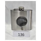 Maxam Brushed Steel Metal Eagle Flask NEW