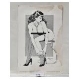 Steve Woron 1992 Betty Page Sitting Pretty Print