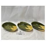 Shawnee Pottery Corn King 3 Oval Dessert Bowls #92