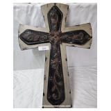 Large Wood & Metal Decorative Cross Wall Art