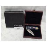 Maxam Patriotic Embossed Folding Knife NEW