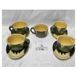 Shawnee Pottery Corn King 5 Cups & 4 Saucers