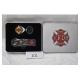 Maxam Fire Department Memorial Knife & Key Ring