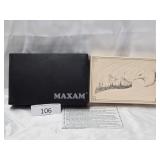 Maxam Faux Scrimshaw Eagle Folding Knife Key Ring