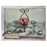 Luca Bella Home Wrought Iron Votive & Flower Set