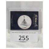 H.E Harris 1 Troy Ounce .999 Silver Christmas Coin
