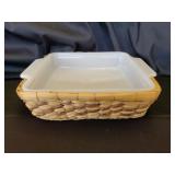 Fire King 1425 White Baking Dish with Basket