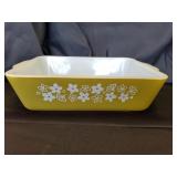Pyrex 503 Spring Blossom Green Casserole Dish