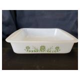 Glasbake J2428 Green Daisy 8" Square Cake Pan