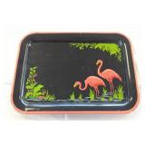 Vintage Metal Tray - Flamingos