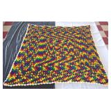 Small Tie-Dye Effect Wool Knitted Blanket Bedcover