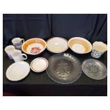 Mixed Lot Dishes - Bowls, Platters, Plant Pot