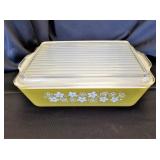 Pyrex 503 Spring Blossom Green Casserole Dish