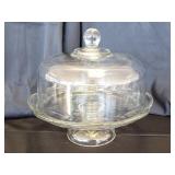 Glass Floral Design Cake & Pie Keeper