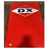 DX Gas and Oil Red Metal Sign