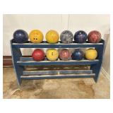 Bowling Ball Collection with Rack