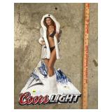 Coors Light Girl in Fur Trimmed Parka Advertising Sign