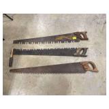 Group of Three Large Crosscut Saws