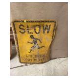 Vintage "Slow Children at Play" Road Sign