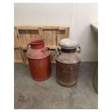 Pair of Metal Milk Cans