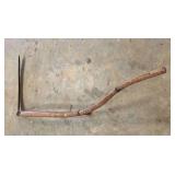Vintage Scythe with Wooden Handle
