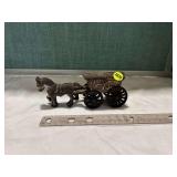 Cast Iron Coca-Cola Horse Drawn Wagon Figurine