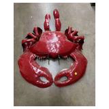 Large Red Metal Crab Wall Decor