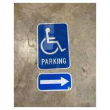 Handicap Parking Sign with Arrow