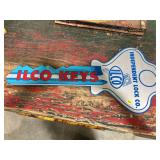 ILCO Keys - Independent Lock Co. Key Shaped Advertising Sign