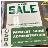 Lot of 2 Vintage Farmers Home Administration USDA Signs