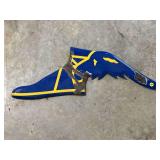 Vintage Blue and Yellow Shoe Wing Advertising Sign