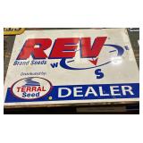 REV Brand Seeds Terral Seed Dealer Sign