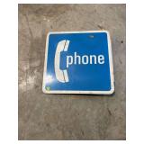 Vintage Metal Phone Sign