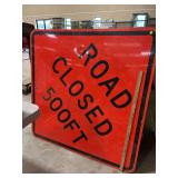 Road Closed 500 FT Sign