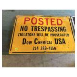 Dow Chemical USA "Posted No Trespassing" Sign