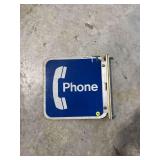 Vintage Style Blue and White Phone Sign